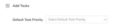 Default Task Priority, shown when Add Tasks is enabled.