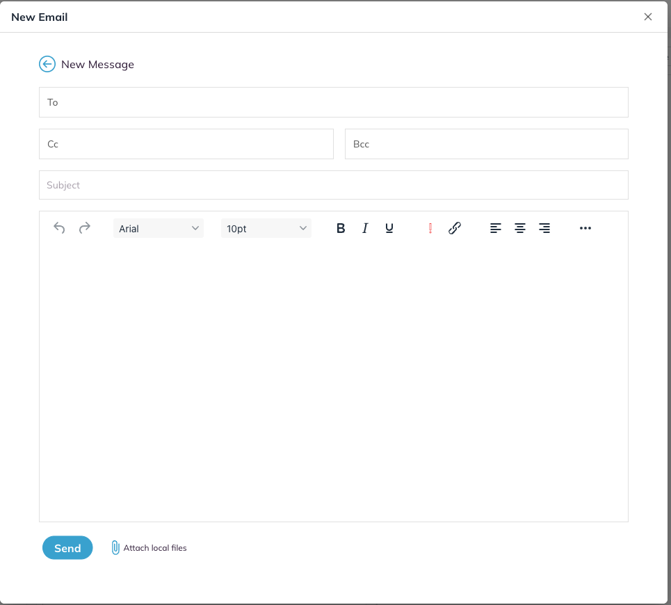 The New Email window