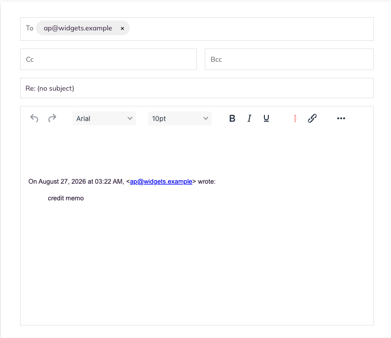 The reply composer open under a message