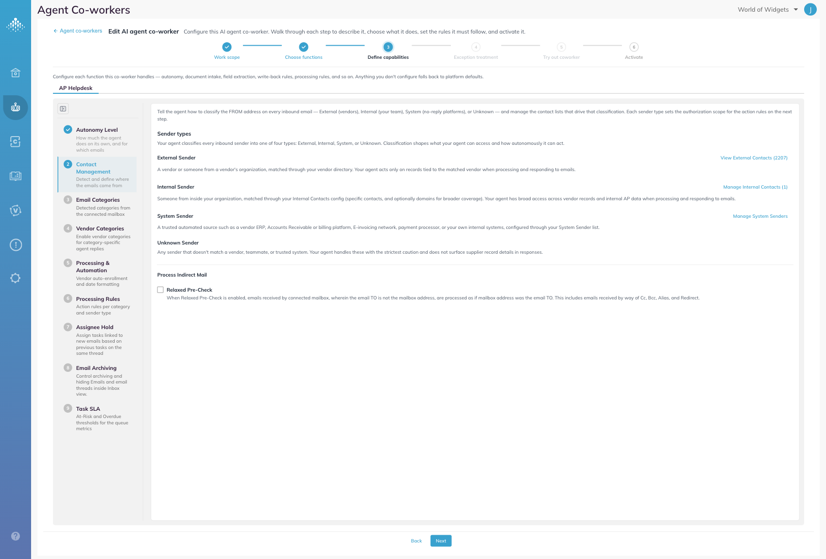 Contact Management on the AP Helpdesk tab of Define capabilities.