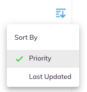 The Sort By menu on the Prioritized Tasks panel