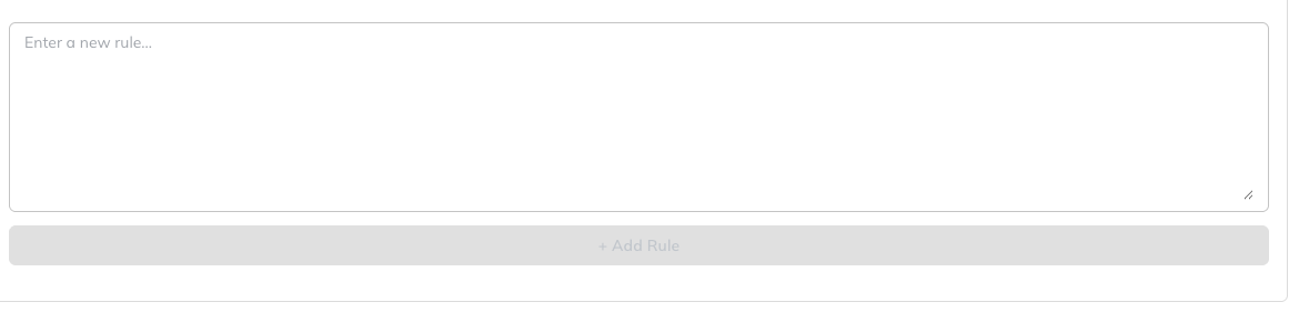The rule entry box and the Add Rule button